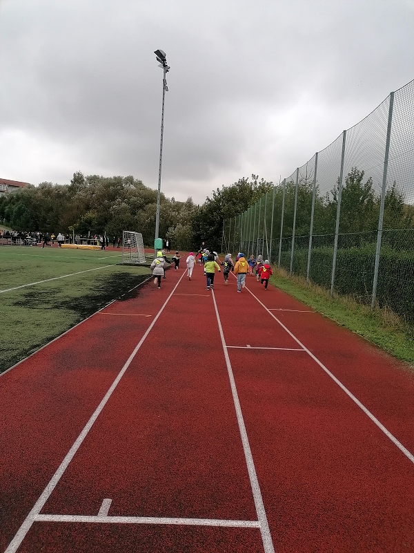 Berušky na atletickém stadionu