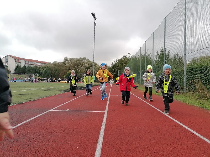 Berušky na atletickém stadionu