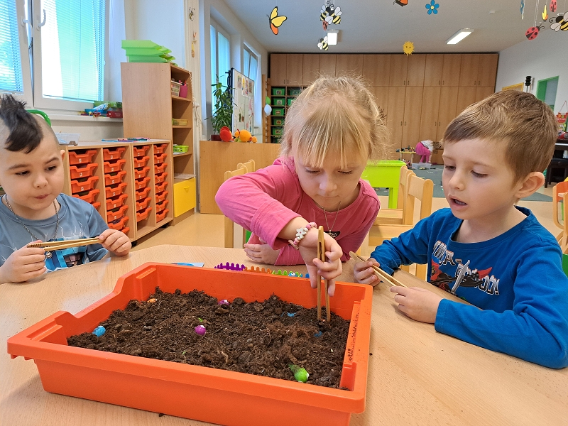 Veverky a jarní květinky