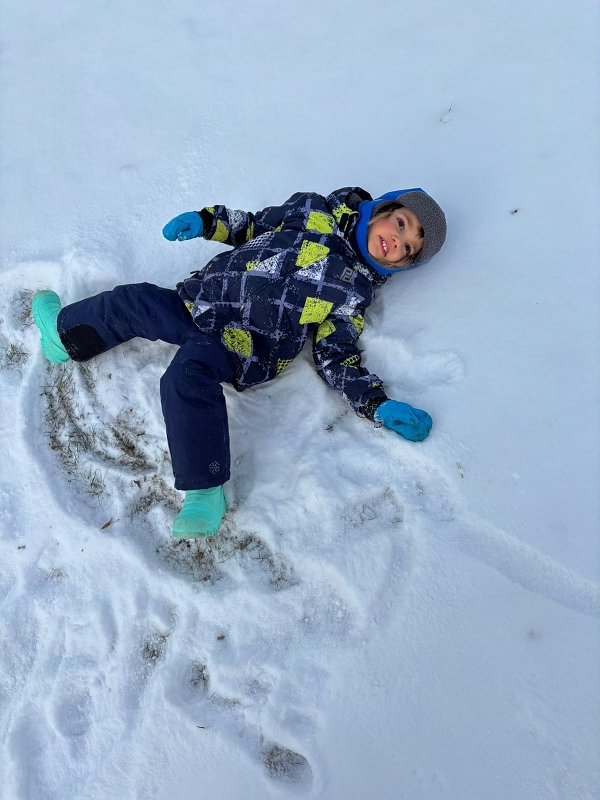 Kočičky dělají andělíčky ve sněhu