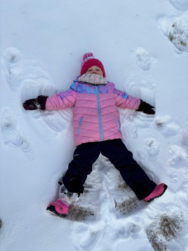 Kočičky dělají andělíčky ve sněhu