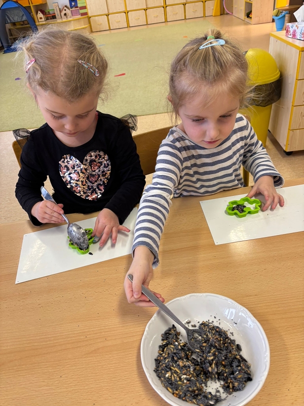 Kočičky a téma Ptáčci v zimě